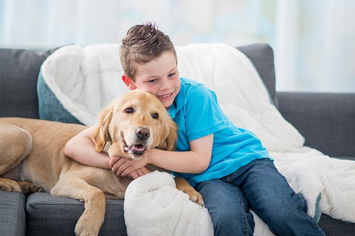Golden retrievers are great with kids